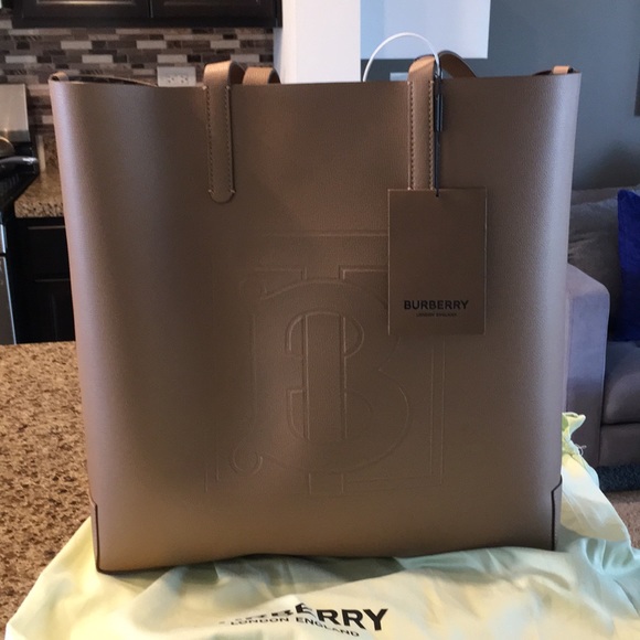 burberry large embossed leather tote